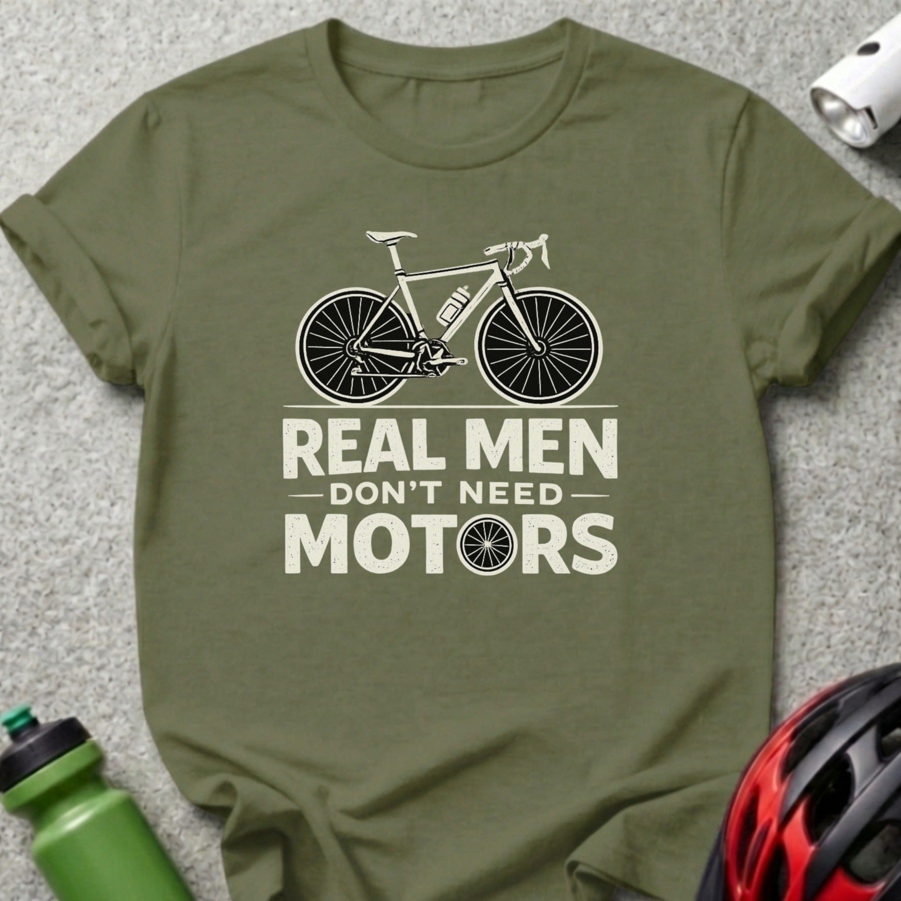 Real Men Don't Need Motors Bicycle Theme Shirt