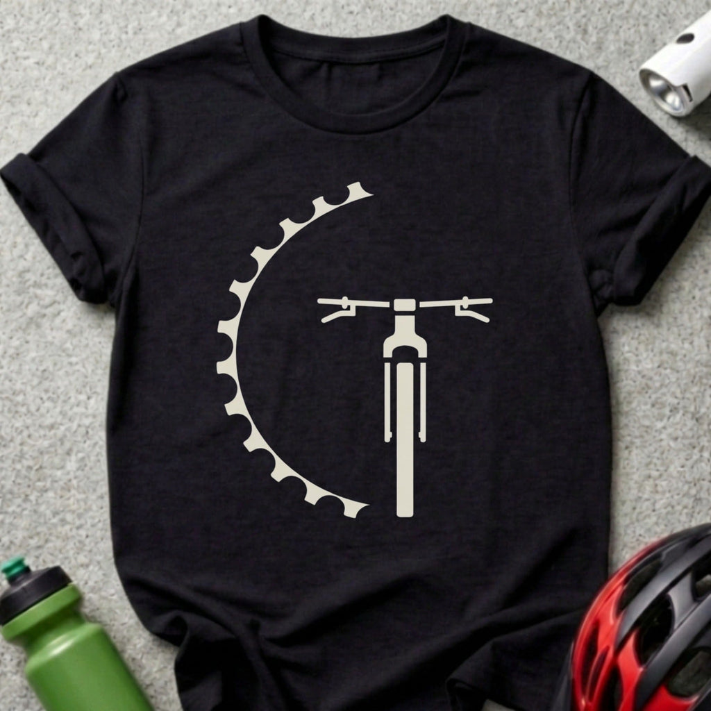 Unique Bike Gear and Handlebar Design T-Shirt