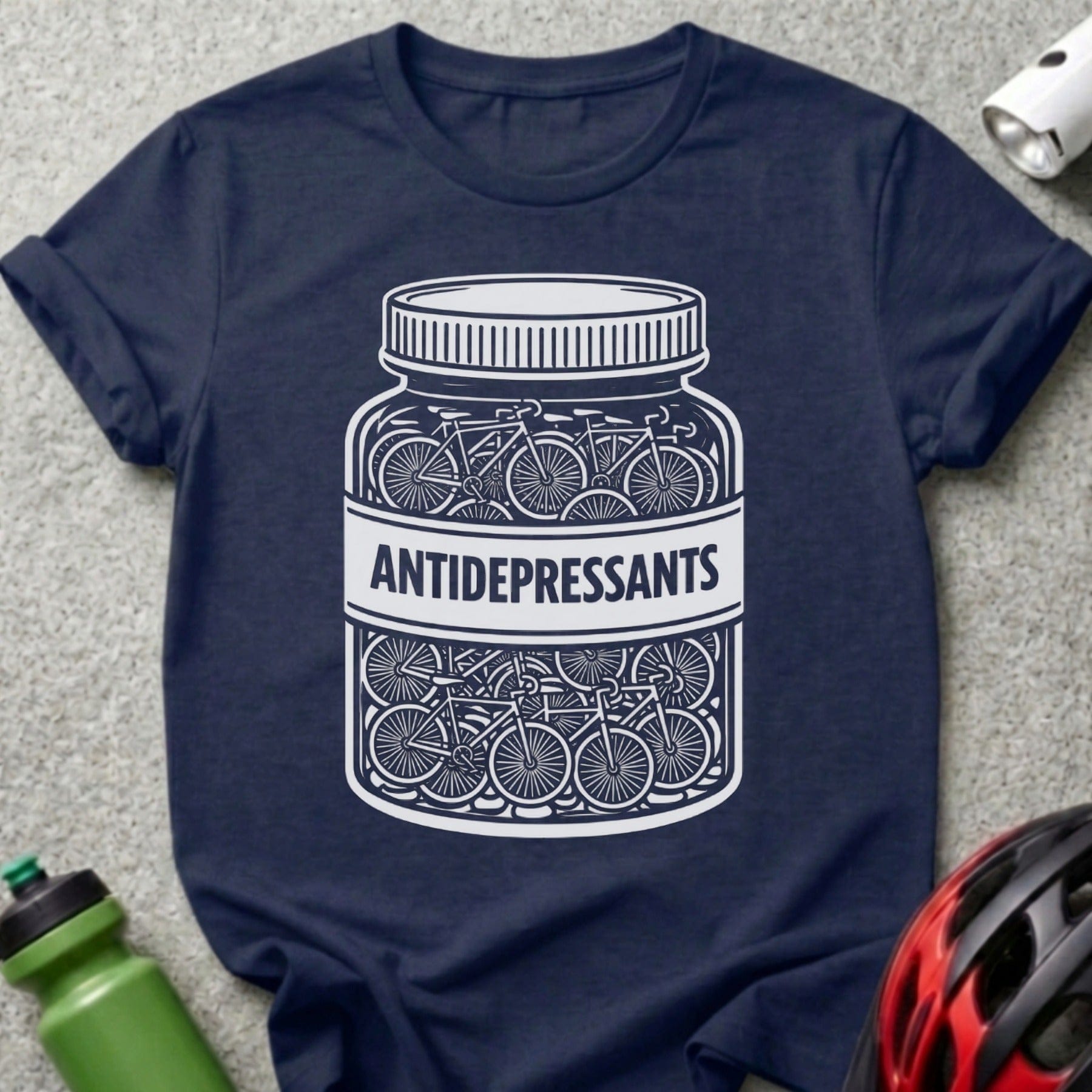 Bikes in a Jar Antidepressants Graphic T-shirt