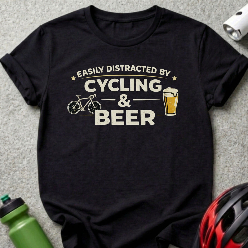 Easily Distracted By Cycling And Beer T-Shirt
