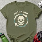 Fast Is A Habit Skull Biker Cycling Graphic Tee