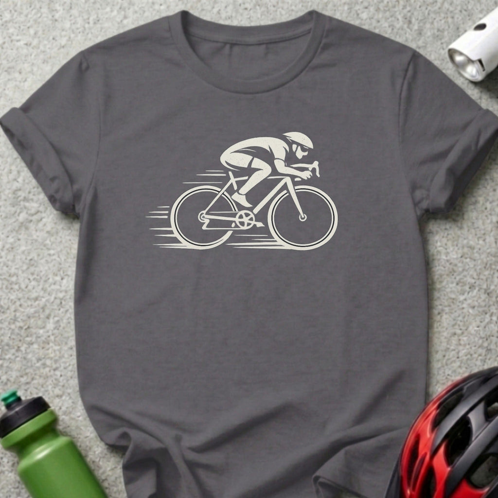 Cyclist Graphic Gray Short Sleeve T-shirt