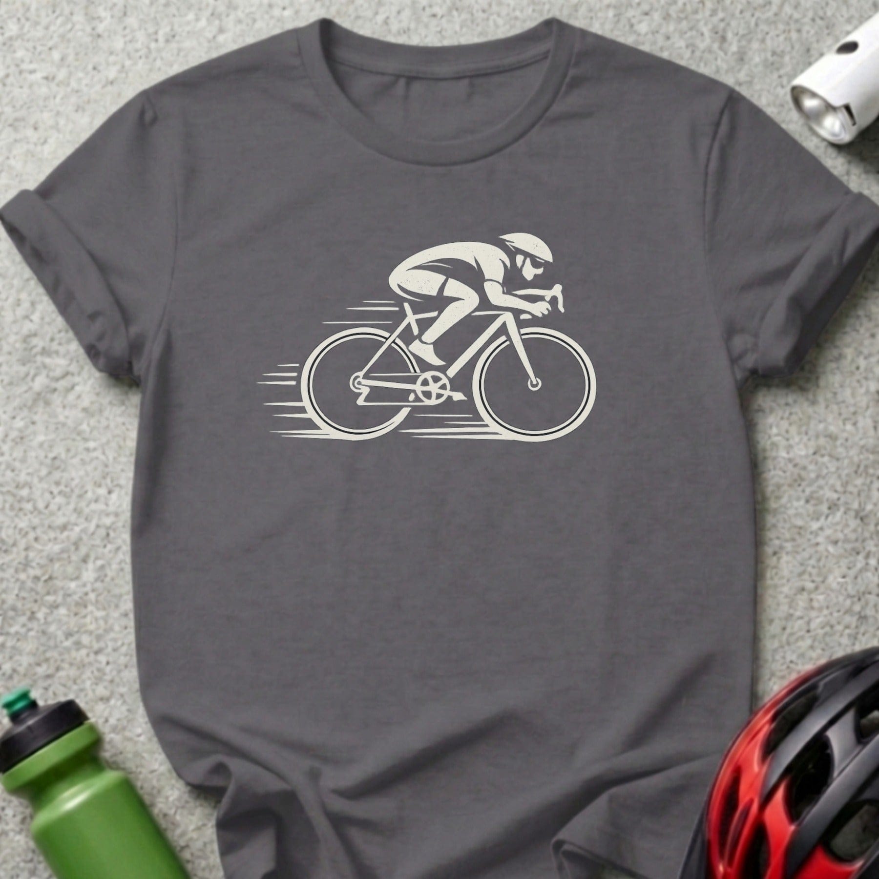 Cyclist Graphic Gray Short Sleeve T-shirt