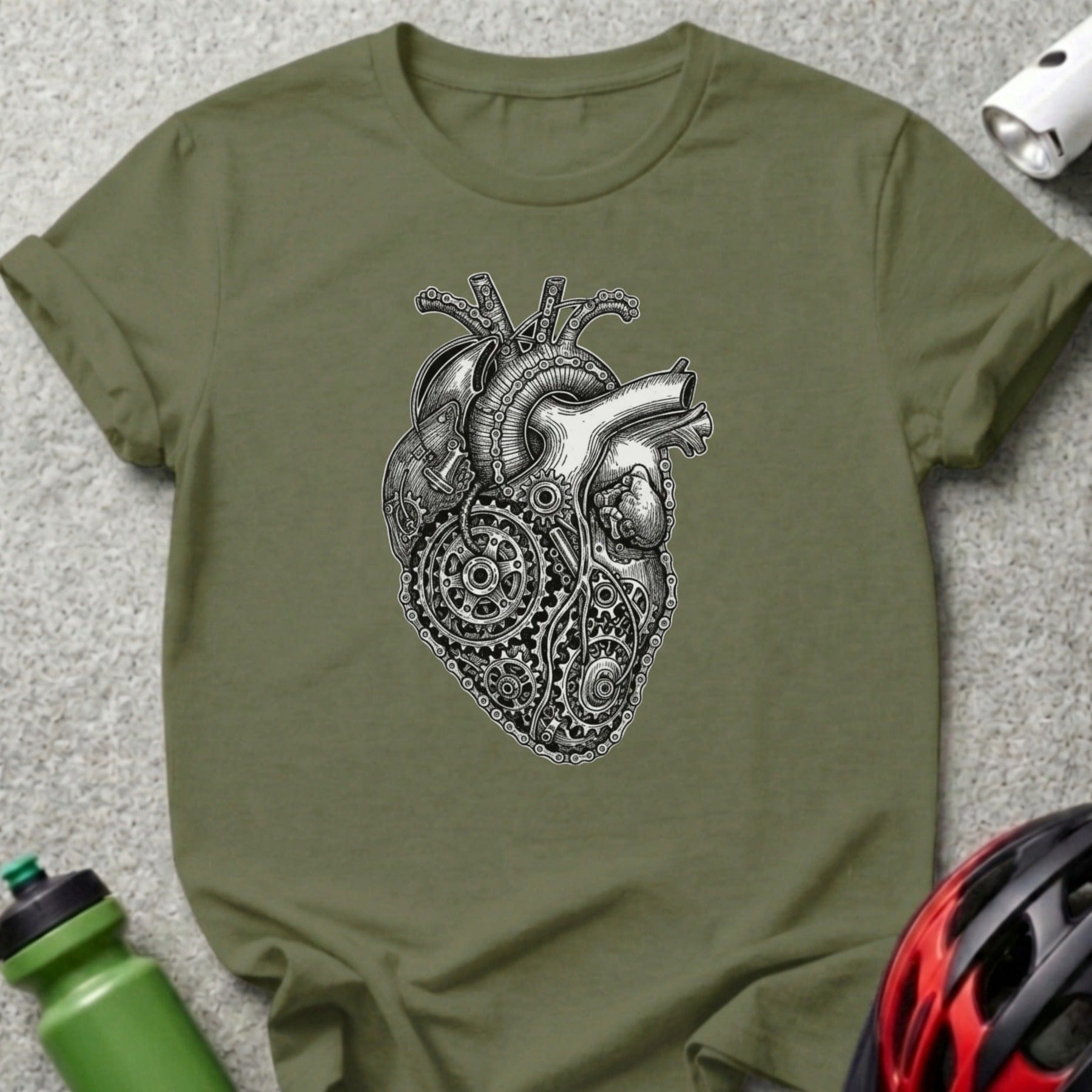 Anatomical Heart and Gears Design T-Shirt Product