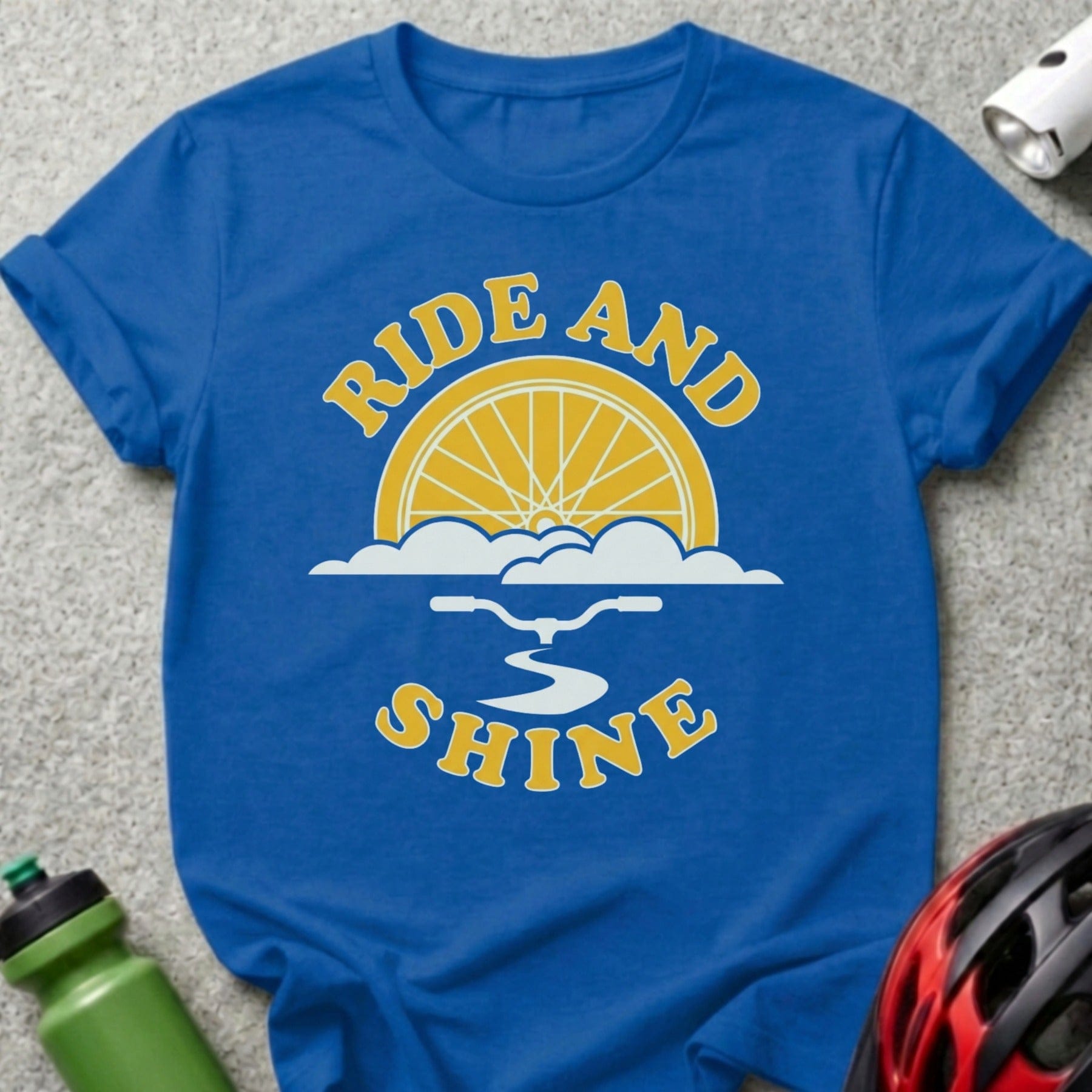 Ride and Shine Graphic T-Shirt for Cycling Enthusiasts