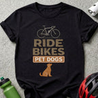 Ride Bikes Pet Dogs Graphic Tee Shirt for Bikers