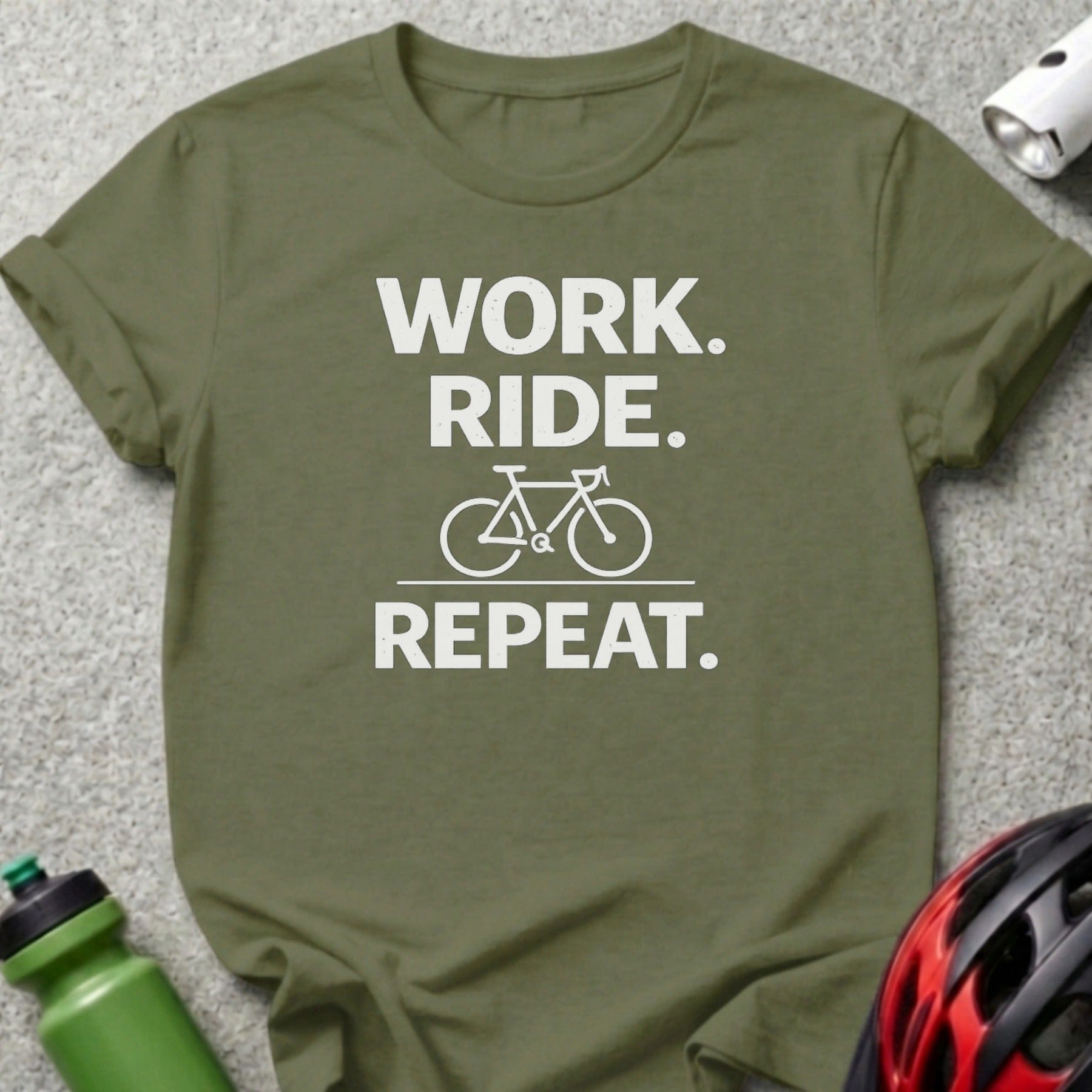 Work Ride Repeat Bicycle Design T-shirt