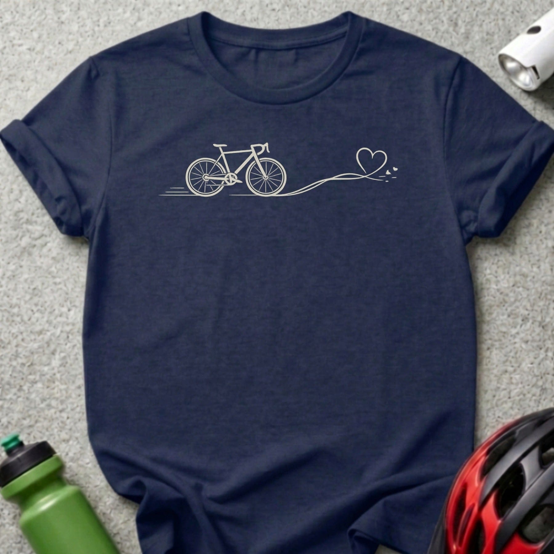 Bicycle Heartbeat Design Casual T-Shirt for Cyclists