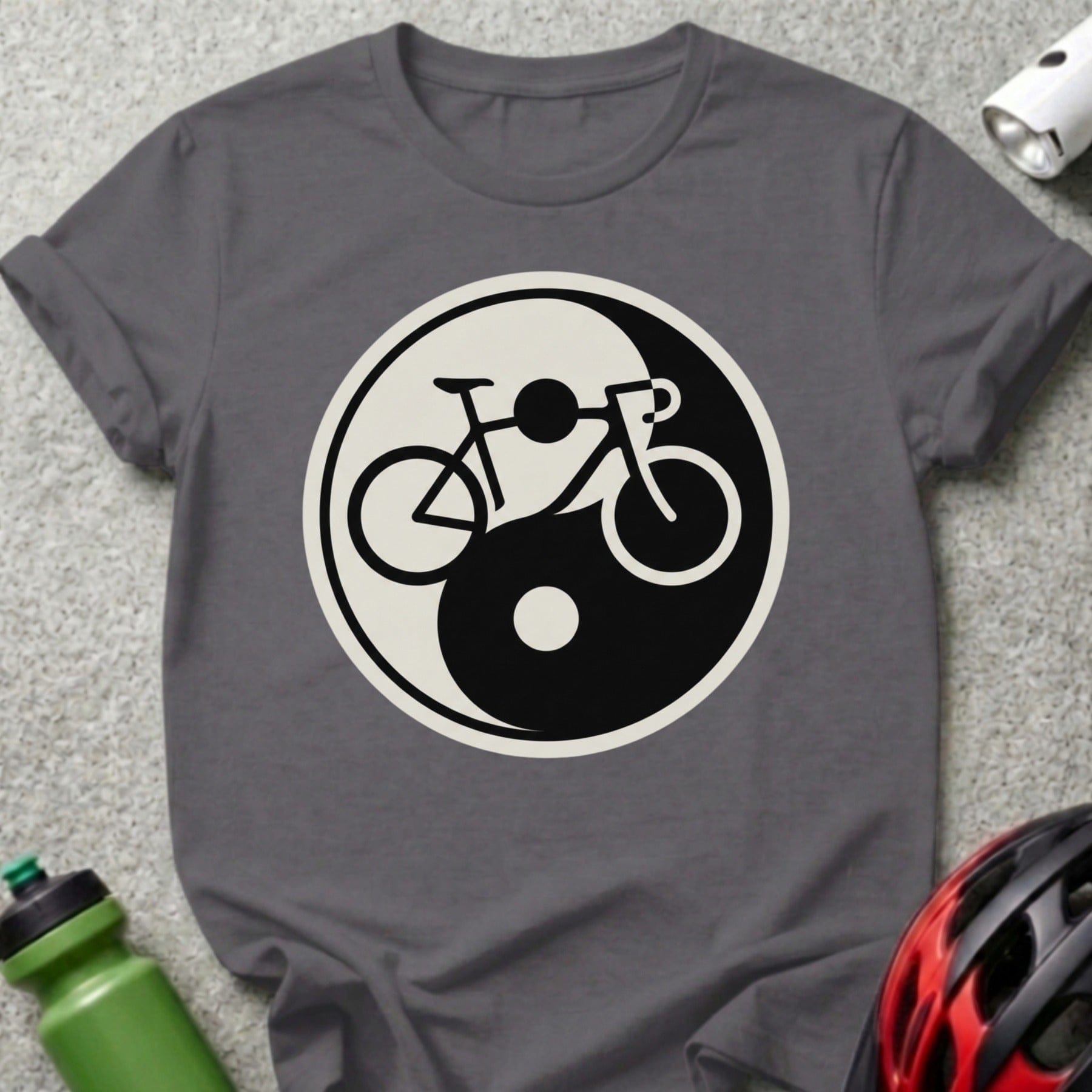 Bicycle Yin Yang Graphic T-Shirt for Cyclists