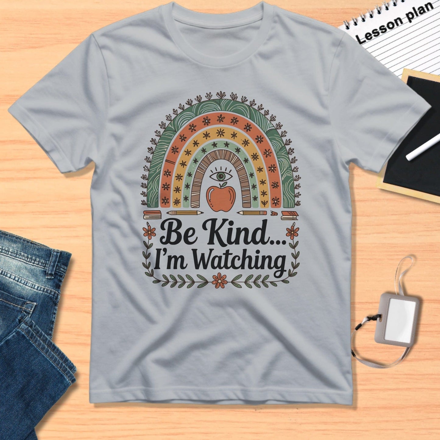 Be Kind I'm Watching Rainbow Graphic Tee