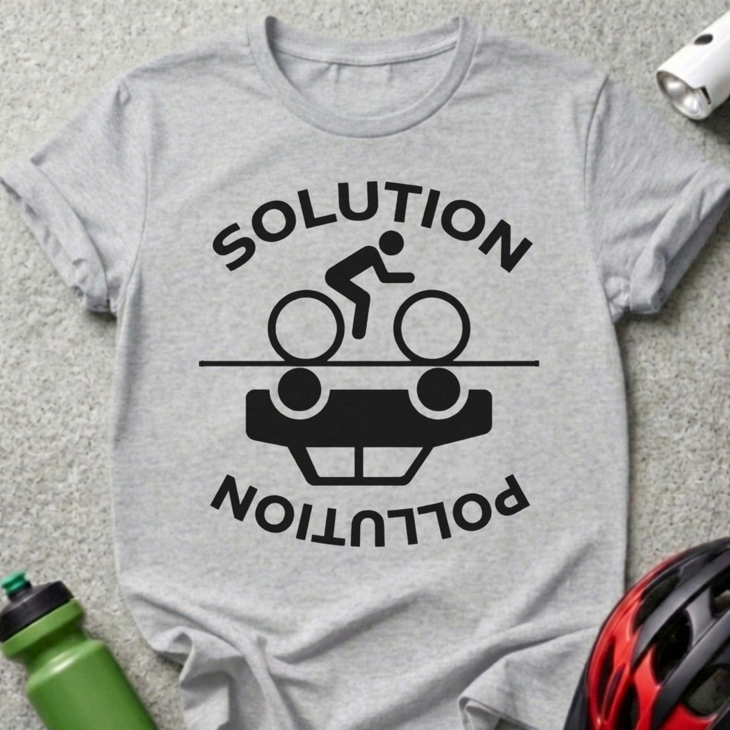 Cycling Solution Pollution Graphic Tee Shirt