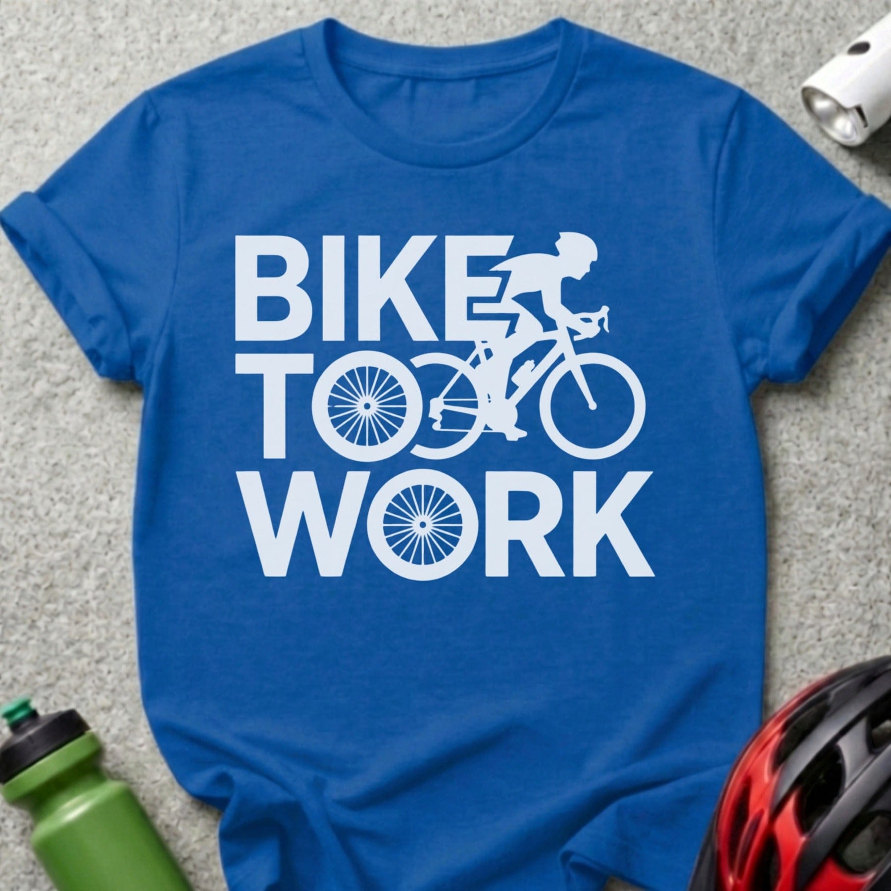 Bike Too Work Blue Graphic Tee Shirt