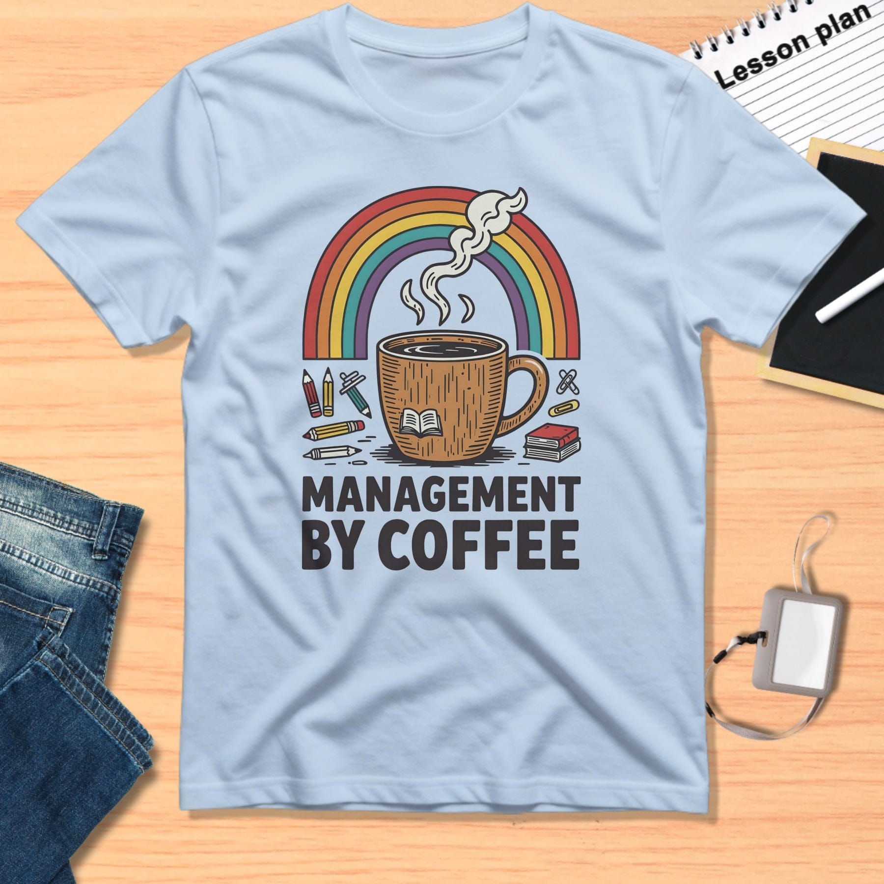 Management By Coffee Rainbow Graphic T-shirt