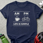 AM PM Life Is Simple Coffee Bike Graphic T-shirt