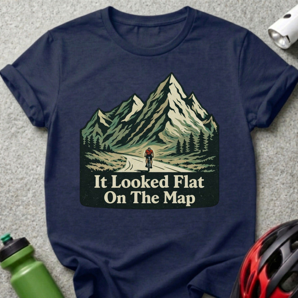 It Looked Flat On The Map Mountain Biking T-shirt