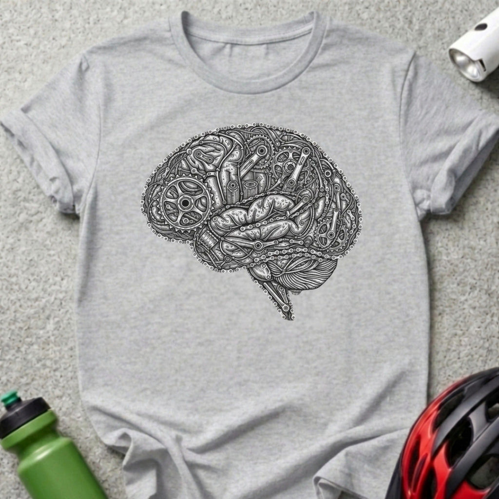 Creative Brain Gears Detailed Artwork on Shirt