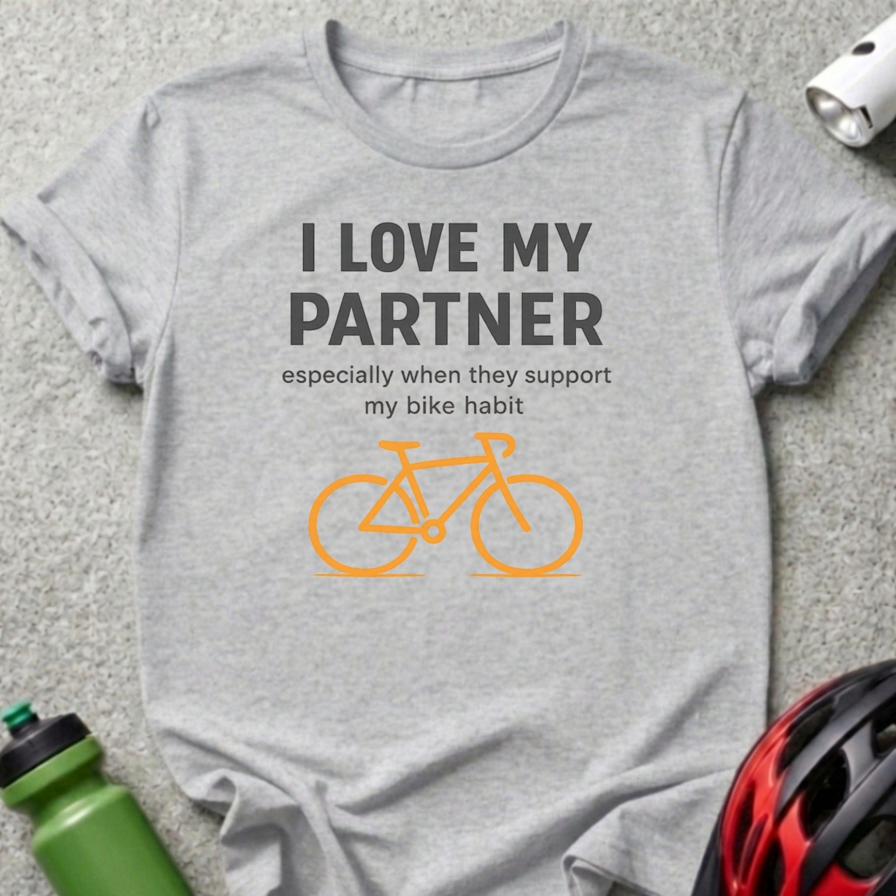 I Love My Partner Bike Support Graphic T-Shirt