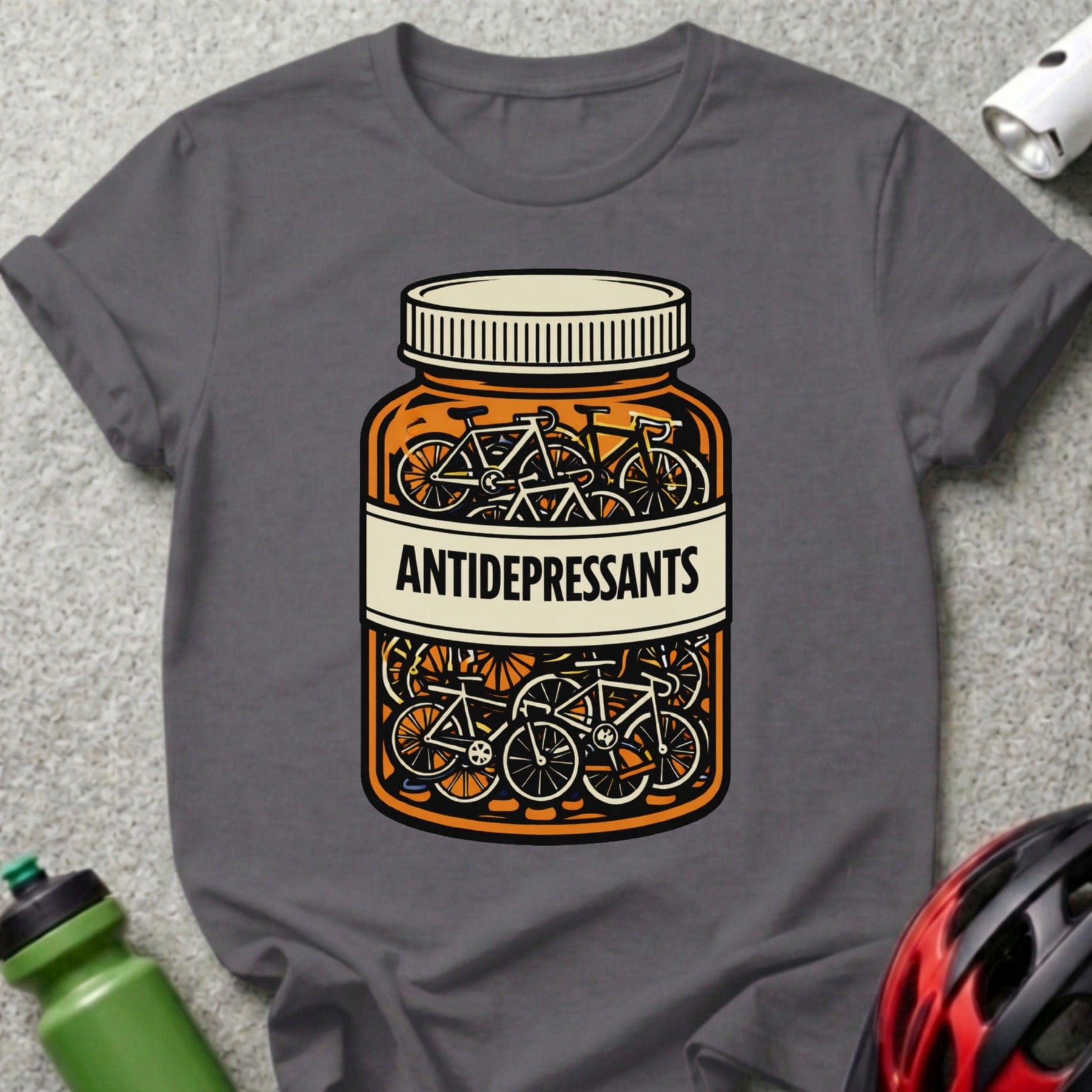 Antidepressants Bicycle Jar Graphic Tee Shirt