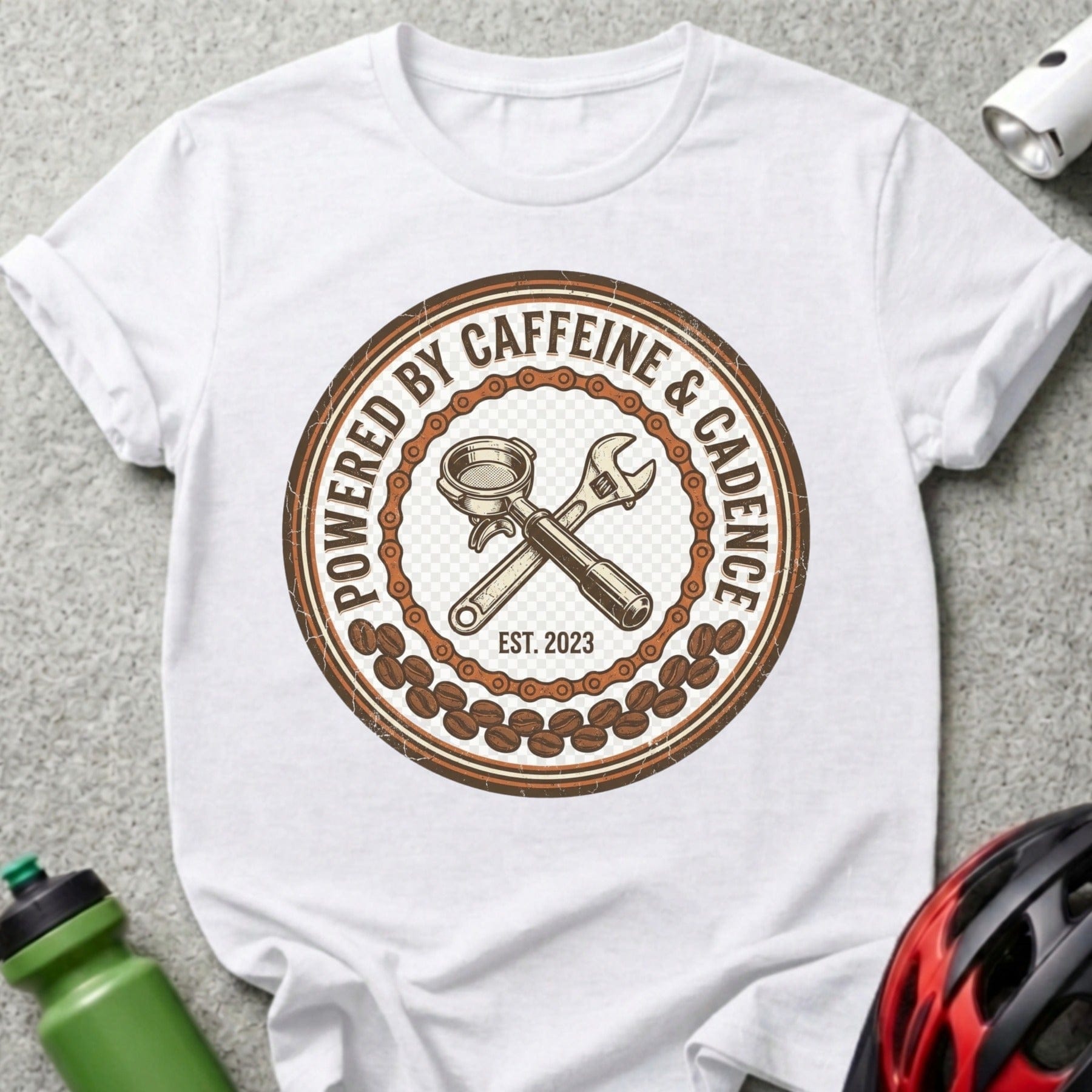 Powered by Caffeine & Cadence EST. 2023 T-Shirt Product