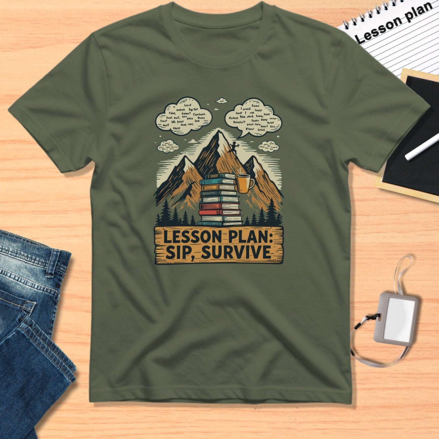 Lesson Plan Sip Survive Graphic Tee Shirt