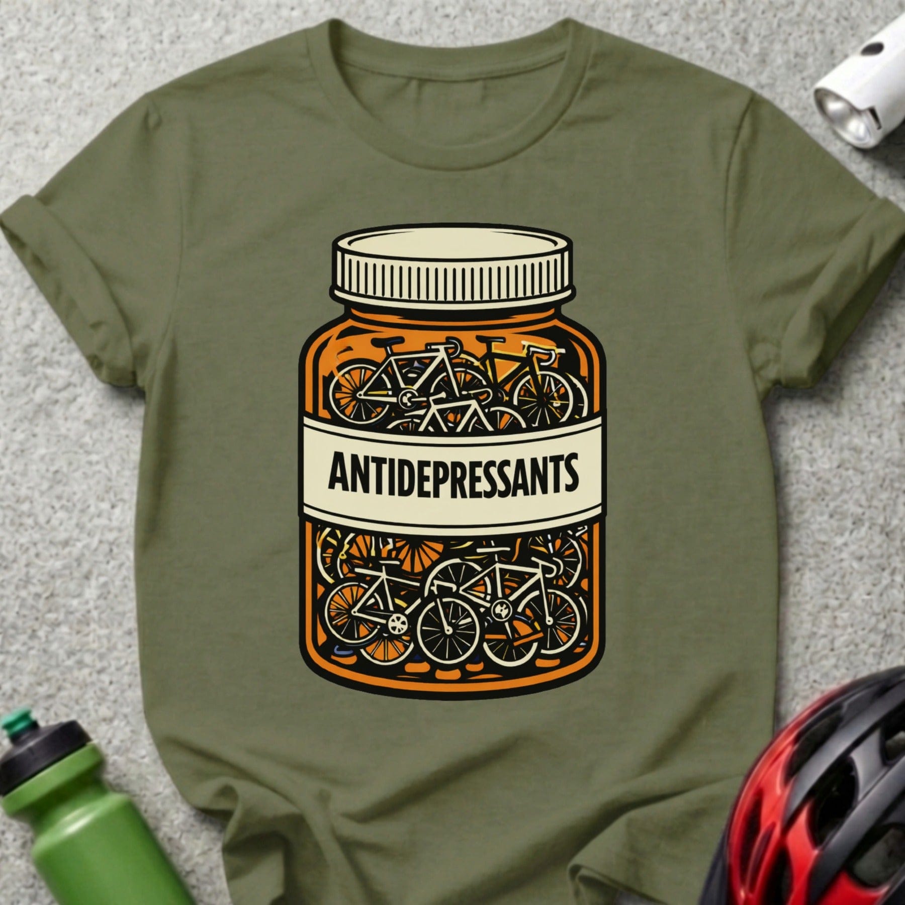 Antidepressants Bicycle Jar Graphic T-Shirt