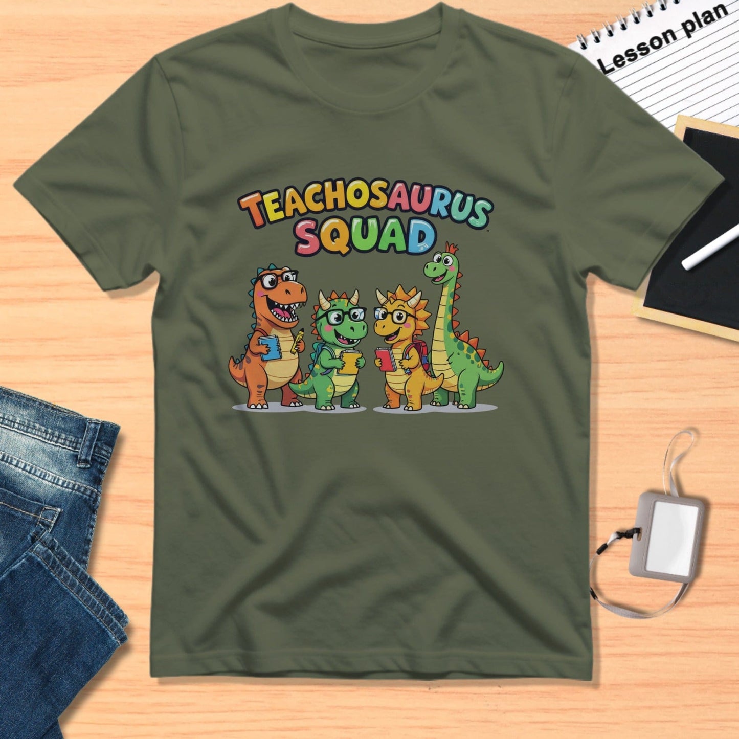 TEACHOSAURUS SQUAD Graphic Dinosaur T-Shirt
