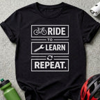 Ride to Learn Repeat Graphic Cycling T-Shirt