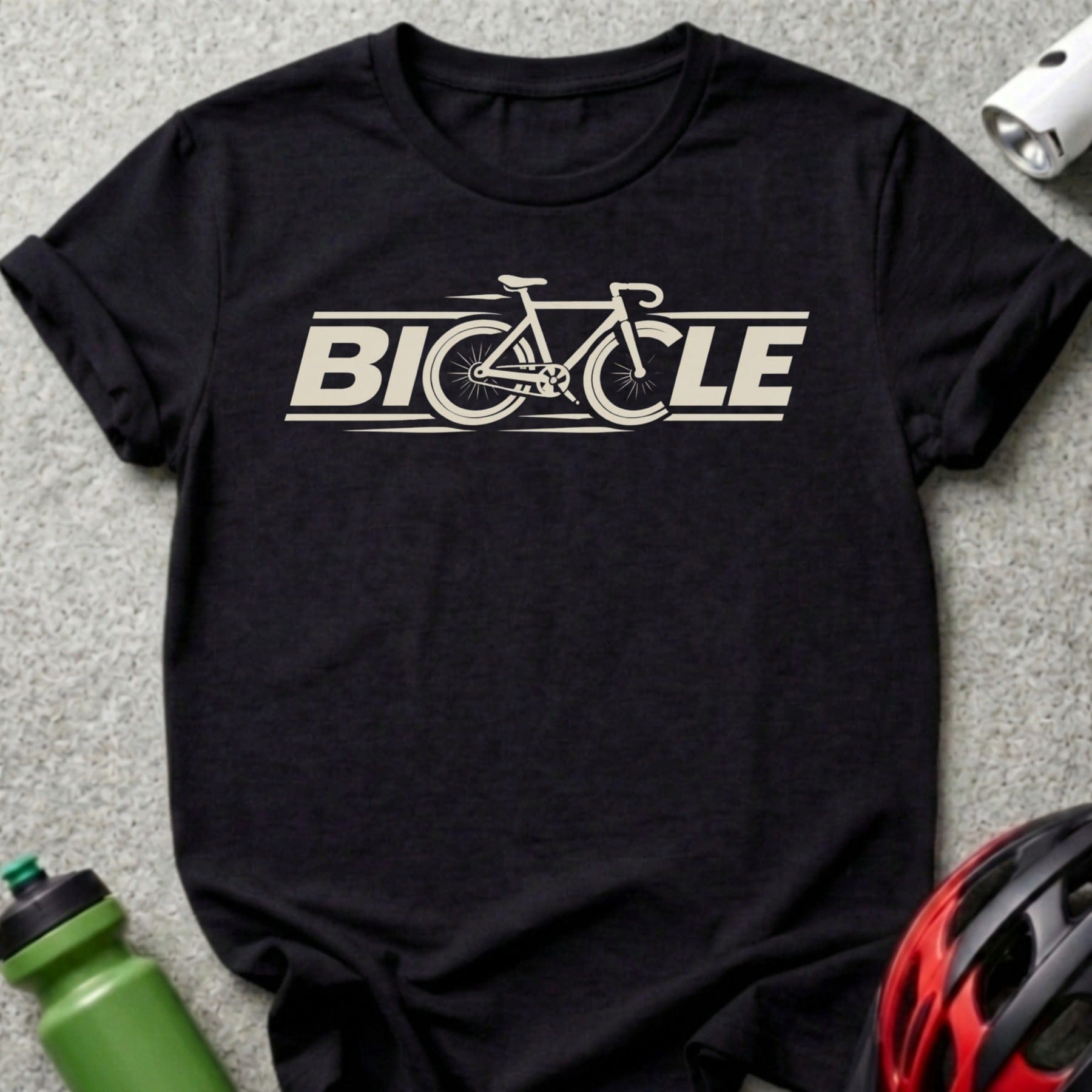 Bicycle Graphic Black T-Shirt for Casual Wear