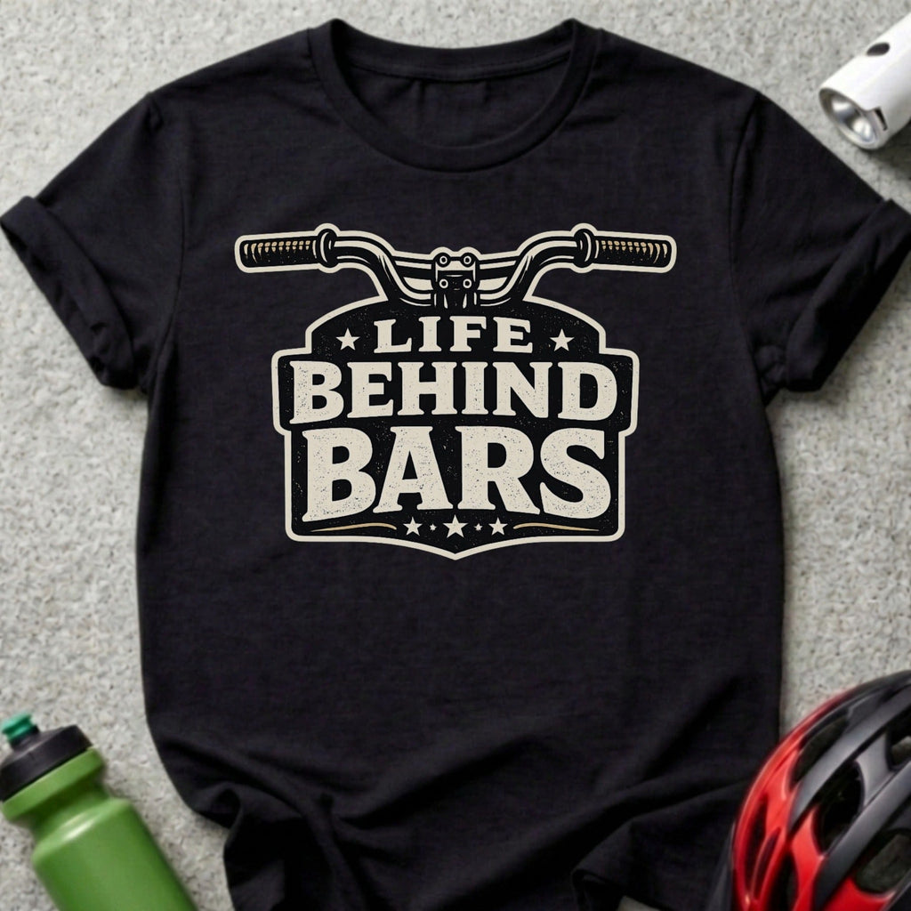Life Behind Bars Bike Handlebar Graphic T-Shirt