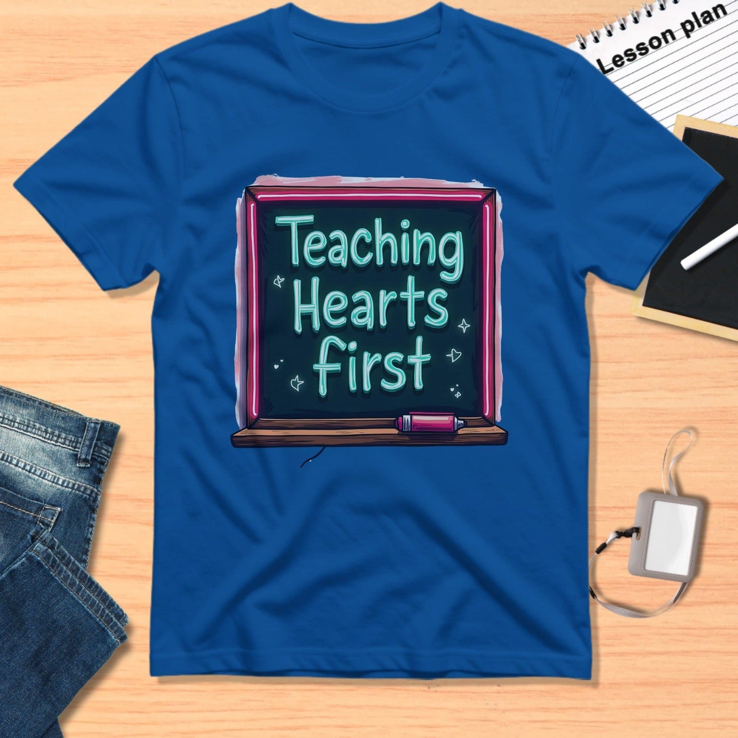 Teaching Hearts First Blue Graphic T-Shirt